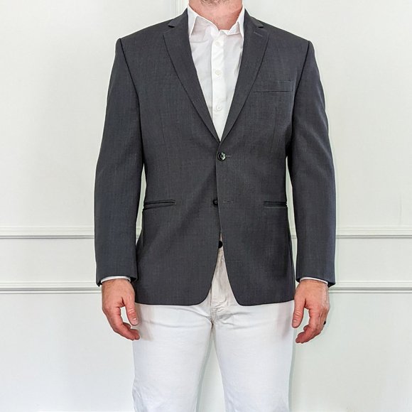 Calvin Klein Men's Grey/Silver Blazer - Picture 1 of 3
